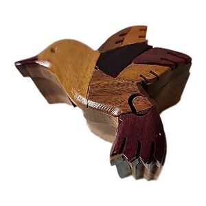 Handcrafted TICO ART hunmingbird Puzzle Box Made In Costa Rica